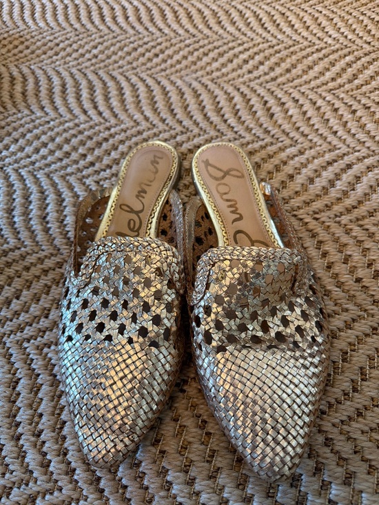 Sam Edelman Shoes - Gold Raffia slip on loafers